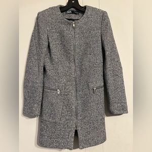 Zara Collarless Blazer Jacket XS